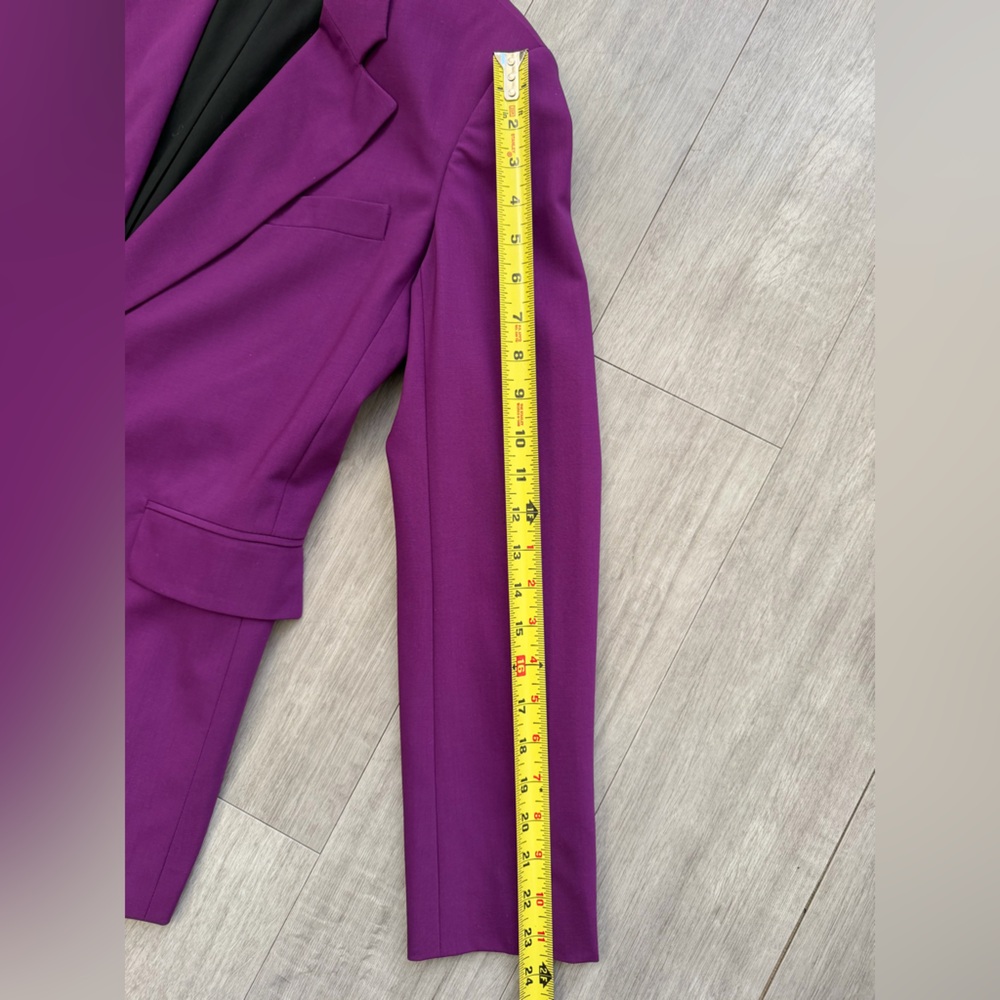 DOROTHEE SCHUMACHER Purple Virgin Wool Blazer | Twisted Lightness | EUC US 2 XS - Picture 6 of 12